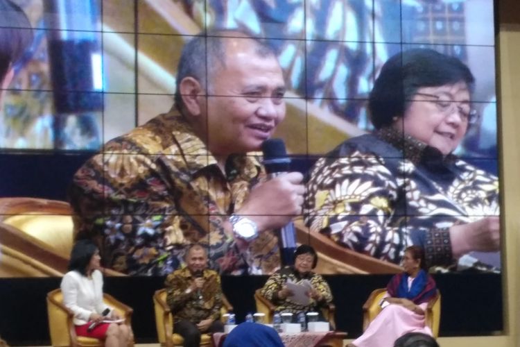 Ketua KPK Agus Rahardjo di Kementerian Pendidikan dan Kebudayaan RI, Jakarta, Kamis (19/4/2018).