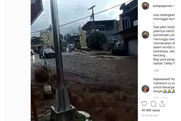 Sebuah video pengendara sepeda motor yang melawan arus banjir saat hujan di Kabupaten Semarang, Jawa Tengah, heboh di media sosial.