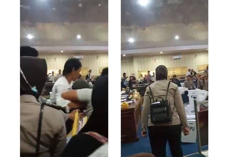Video yang menampilkan kericuhan di kantor KPU Empat Lawang, Sumatera Selatan pada Selasa (7/5/2019)