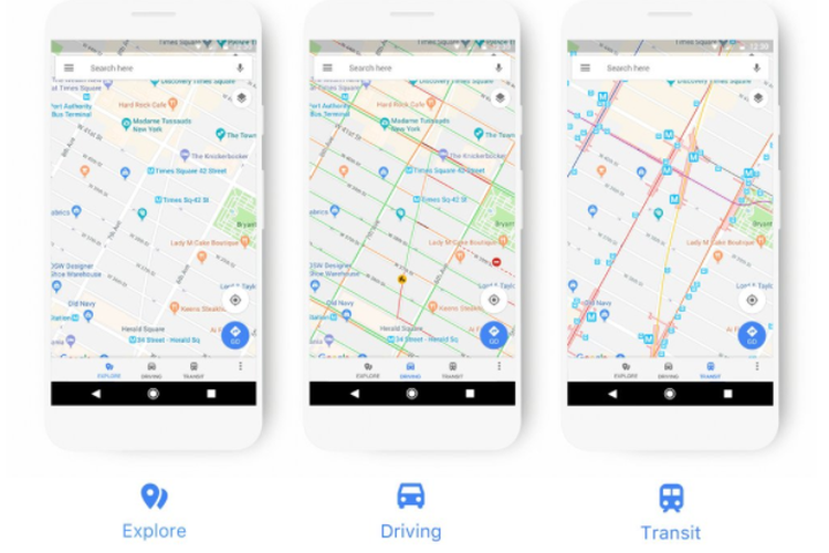 Fitur Google Maps yang mewarnai lokasi tertentu untuk memudahkan pencarian.