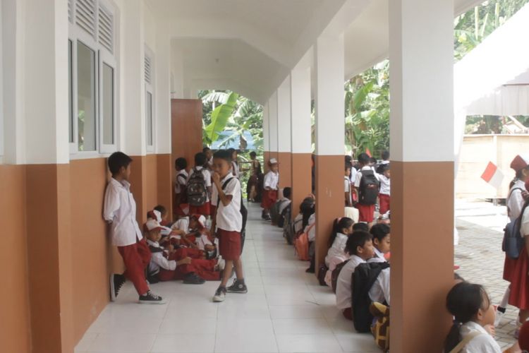 Inilah SDN 03 Bengkaung, Lombok Barat yang dibantu proses pembangunannya oleh Yayasan  Dana Kemanusiaan Kompas (DKK) pascagempa yang mengguncang 5 Agustus 2018 silam.