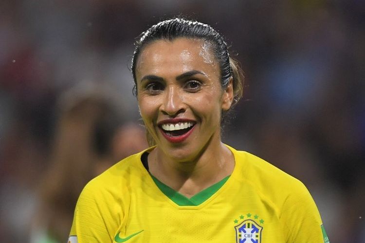 Marta, kapten tim sepak bola putri Brasil. 