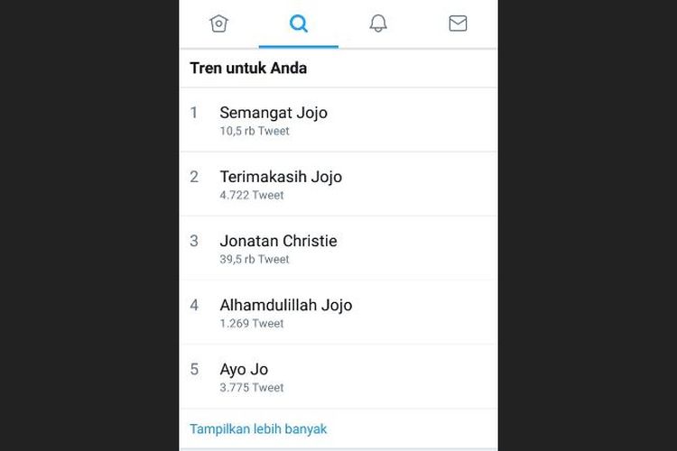 Jojo sempat menguasai Trending Topic Twitter Indonesia saat berlaga di pertandingan final Asian Games, bulu tangkis tunggal putra Selasa (28/8/2018) lalu.