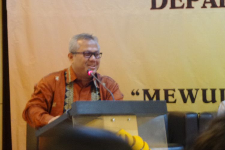 Ketua KPU Arief Budiman di Kampus UI Depok, Selasa (19/12/2017).