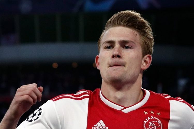 Matthijs de Ligt merayakan golnya pada pertandingan Ajax Amsterdam vs Tottenham Hotspur di Johan Cruijff Arena, 8 Mei 2019. 