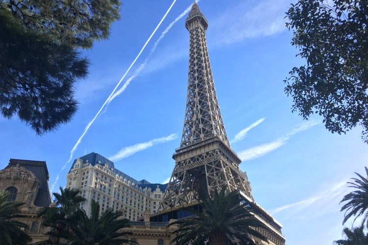 Miniatur Menara Eiffel di Las Vegas, Nevada, Amerika Serikat. Gambar diambil pada Selasa (28/11/2017) waktu setempat atau Rabu (29/11/2017) WIB.
