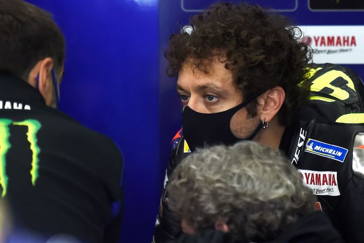 Valentino Rossi saat berlaga di MotoGP Eropa.