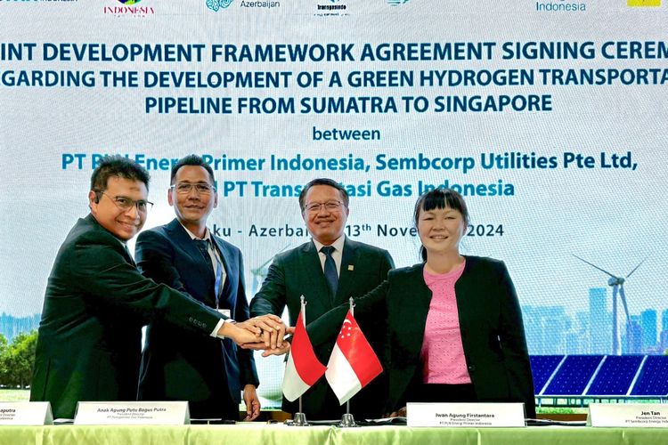 PLN Gandeng Sembcorp-TGI Garap Proyek Hidrogen Hijau Terbesar di ASEAN