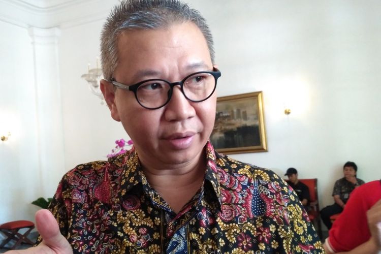 Direktur Utama PT Transjakarta Budi Kaliwono di Balai Kota DKI Jakarta, Jalan Medan Merdeka Selatan, Jumat (20/10/2017). 