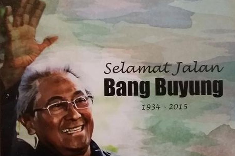 Lukisan Adnan Buyung Nasution, dibuat oleh Lembaga Bantuan Hukum (LBH) sebagai tanda belasungkawa atas kepergian Adnan, Rabu (23/9/2015).
