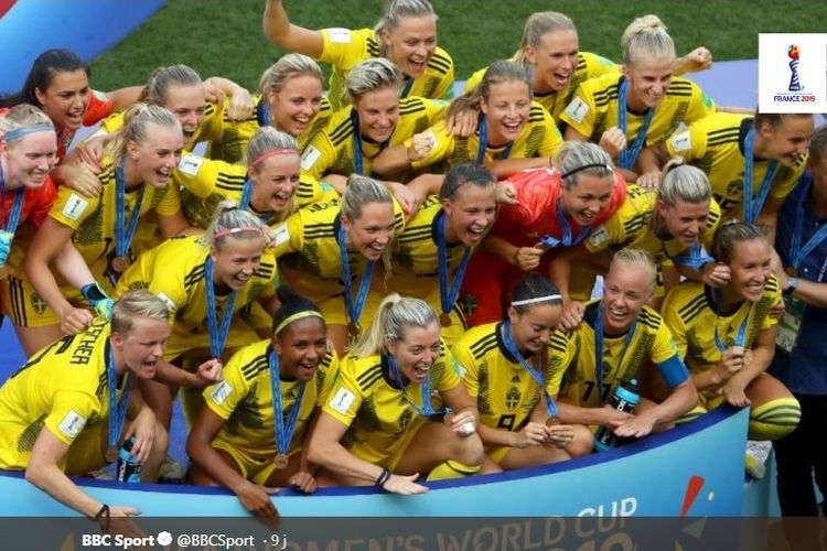 Timnas Putri Swedia menjadi juara ketiga Piala Dunia Wanita 2019