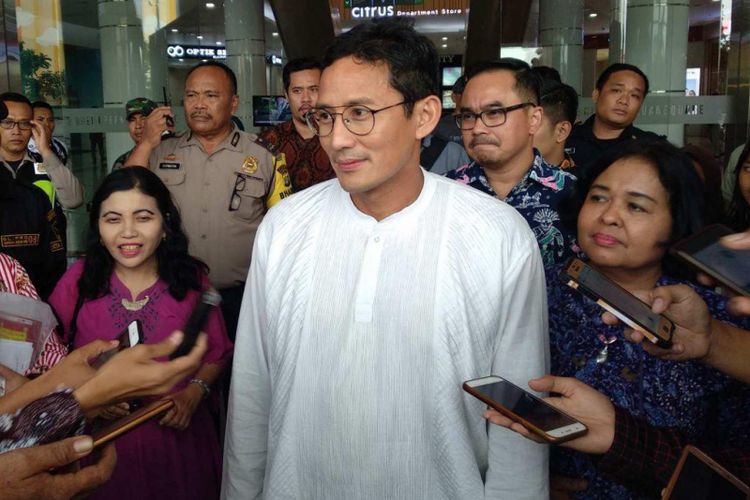 Wakil Gubernur DKI Jakarta Sandiaga Uno di Green Pramuka Square, Sabtu (17/2/2018).