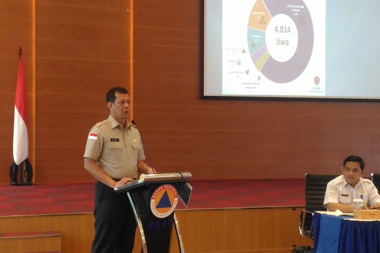 Kepala Badan Nasional Penanggulangan Bencana (BNPB) Doni Monardo di kantor BNPB, Jakarta Timur, Kamis (21/2/2019). 