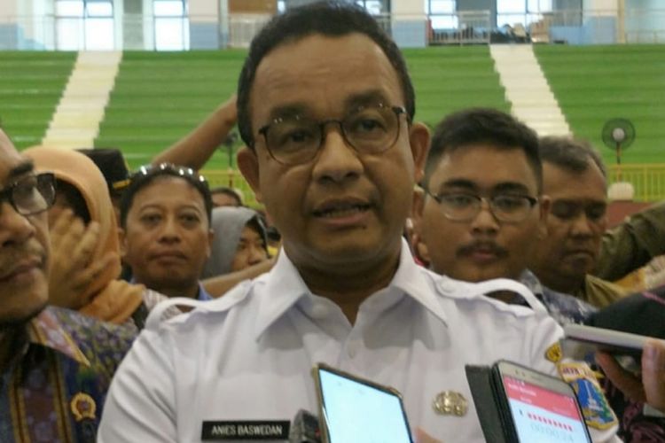 Gubernur DKI Jakarta Anies Baswedan di GOR Ciracas, Jakarta Timur, Kamis (28/2/2019).
