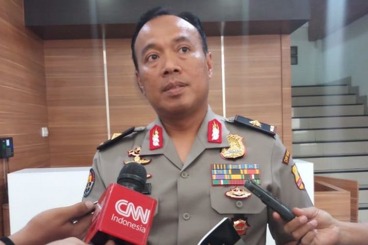 Kepala Biro Penerangan Masyarakat (Karo Penmas) Divisi Humas Polri Brigadir Jenderal Dedi Prasetyo di Gedung Humas Markas Besar Polri, Jakarta Selatan, Selasa (4/9/218).