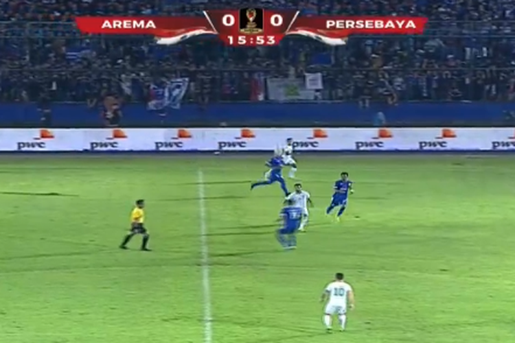 Final Piala Presiden 2019 leg kedua, Arema FC vs Persebaya Surabaya, di Stadion Kanjuruhan, 12 April 2019. 