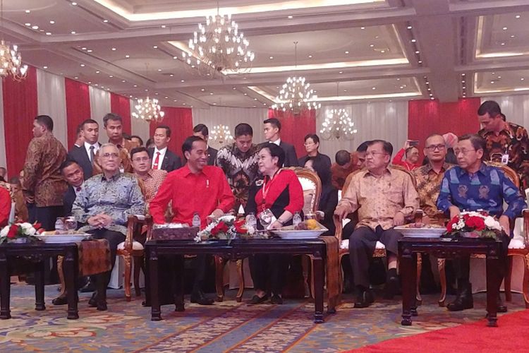 Presiden Jokowi menghadiri HUT ke-45 PDI-P di Jakarta, Rabu (10/1/2018).