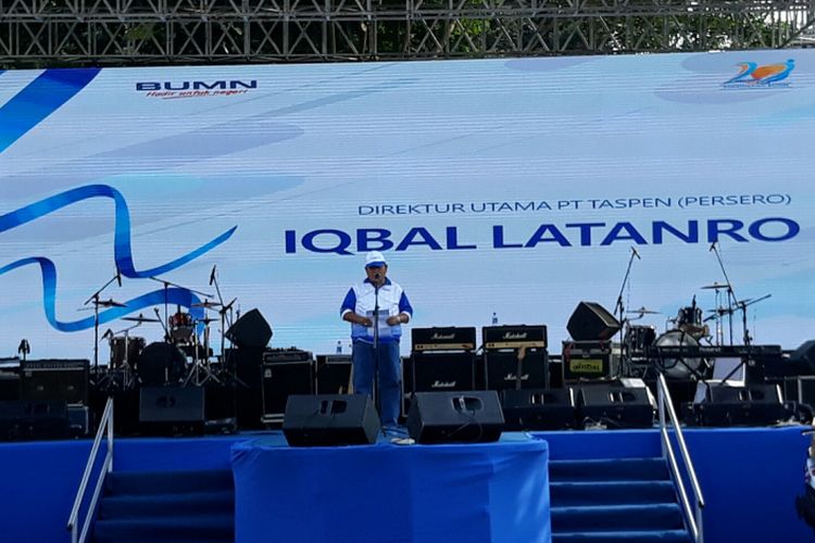 Direktur Utama PT Taspen (Persero) Iqbal Latanro pada acara ulang tahun Taspen dan BUMN di Jakarta, Minggu (22/4/2018). 