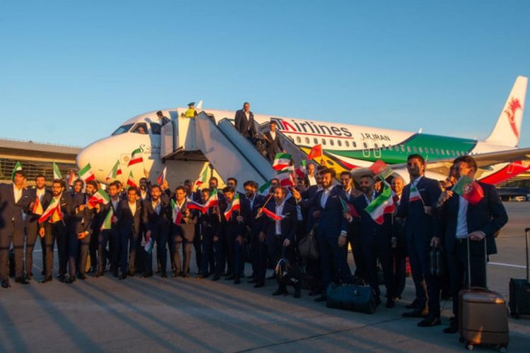 Tim nasional Iran menjadi yang pertama tiba di Rusia setelah pesawat mereka mendarat di Bandara Vnukovo pada 5 Juni 2018 pukul 20.26 waktu setempat atau 6 Juni 2018 pukul 00.26 WIB.