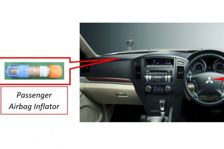 Ilustrasi letak komponen ?Passenger Airbag Inflator? untuk model DELICA