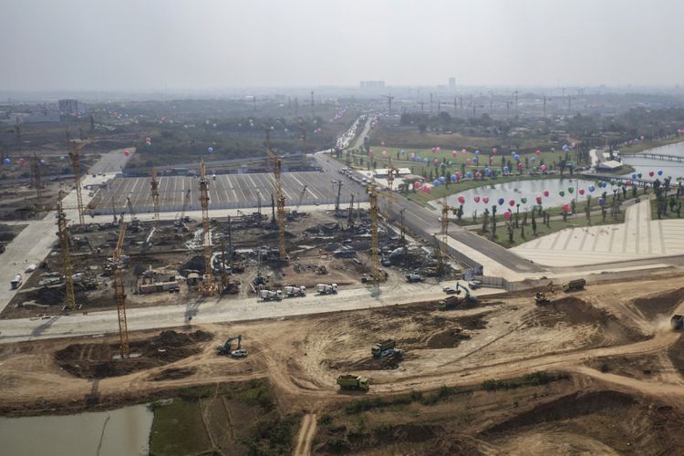 Foto arsip suasana pembangungan proyek kawasan Meikarta di Cikarang, Bekasi, Jawa Barat, Kamis (14/9/2017). Wakil Ketua KPK Basaria Panjaitan menyatakan operasi tangkap tangan (OTT) di Kabupaten Bekasi terkait perizinan proyek Meikarta. ANTARA FOTO/Hafidz Mubarak A/sgd/foc/18.