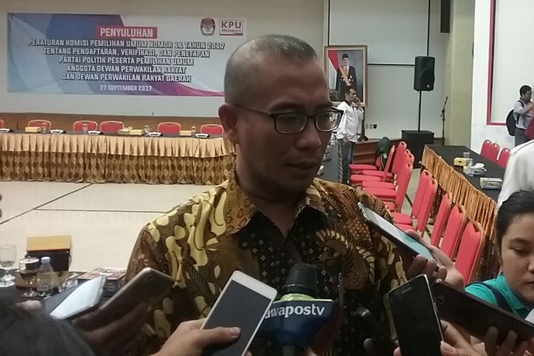 Komisioner Komisi Pemilihan Umum (KPU) Hasyim Asyari di Kantor KPU Pusat, Jakarta, Rabu (27/9/2017).