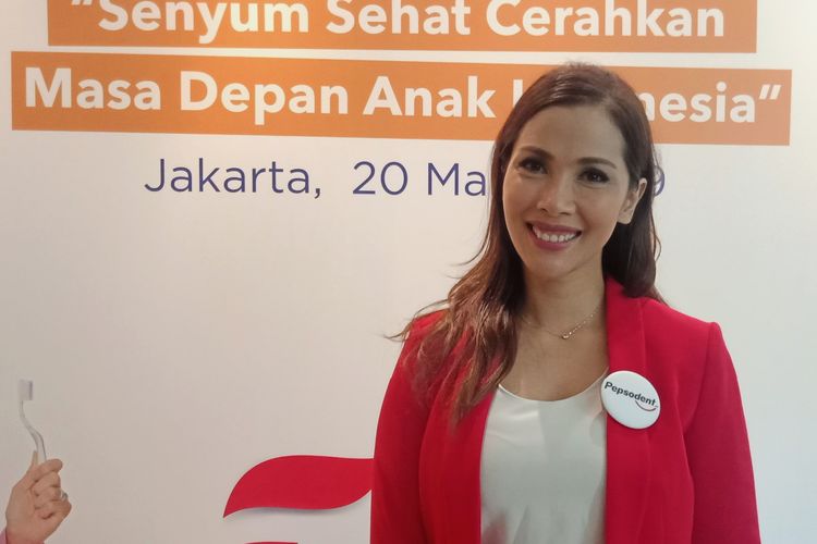 Presenter Nadia Mulya ketika ditemui di kawasan Kebayoran Baru, Jakarta Selatan, Rabu (20/3/2019).