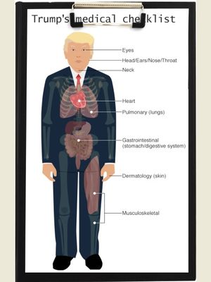 Bagan tes kesehatan Presiden AS Donald Trump. (BBC)