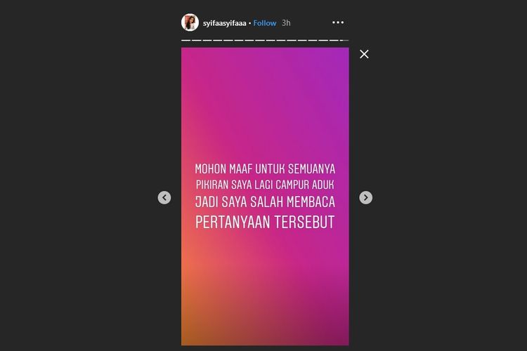 Bidik layar Instagram Story adik Ayu Ting Ting, Syifa, yang menjadi viral.