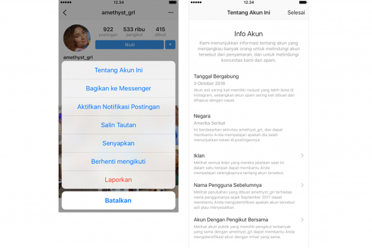 Fitur Tentang Akun Ini di Instagram