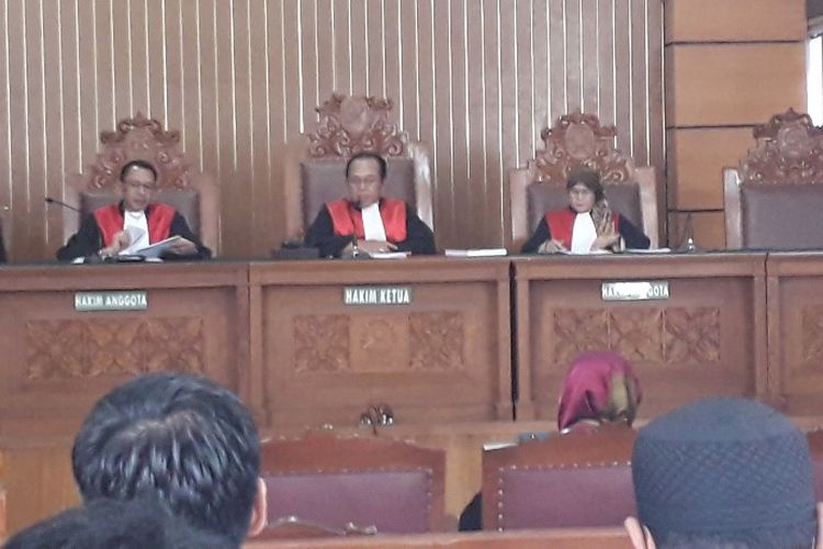 Suasana sidang terdakwa kasus penyebaran kabar bohong atau hoaks Ratna Sarumpaet di Pengadilan Negeri Jakarta Selatan, Selasa (12/3/2019).