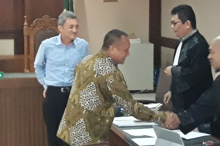Mantan petinggi Lippo Group, Eddy Sindoro dan mantan Sekretaris MA, Nurhadi di Pengadilan Tipikor Jakarta, Senin (21/1/2019).