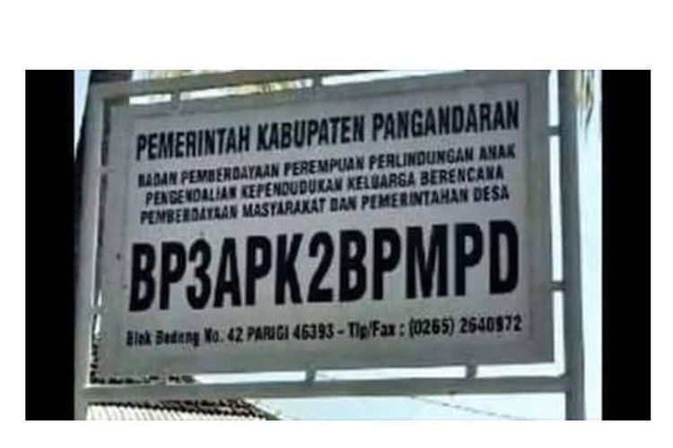 Viral, sebuah lembaga pemerintahan daerah yang memiliki nama lembaga yang panjang, bahkan disingkat pun masih tetap panjang. 