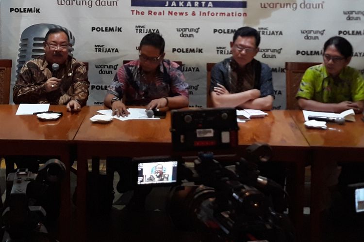 Diskusi Polemik Sindo Trijaya mengenai terorisme di Cikini, Jakarta Pusat, Sabtu (19/5/2018).
