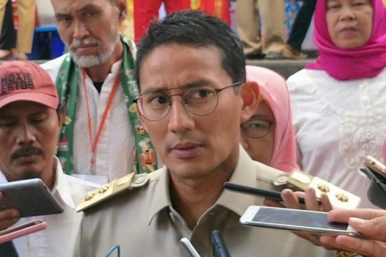 Wakil Gubernur DKI Jakarta Sandiaga Uno di Balai Kota DKI Jakarta, Senin (5/3/2018). 