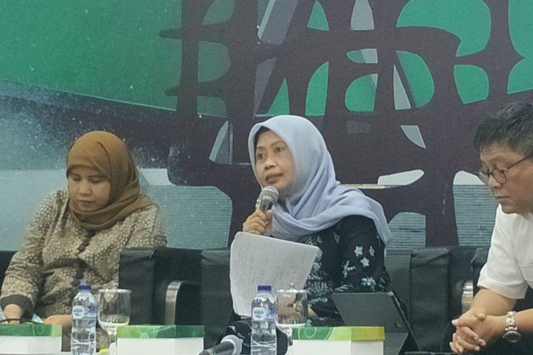 Ketua Sub Komisi Pendidikan Komnas Perempuan Masruchah dalam sebuah diskusi di Kompleks Parlemen, Senayan, Jakarta, Selasa (30/7/2019).