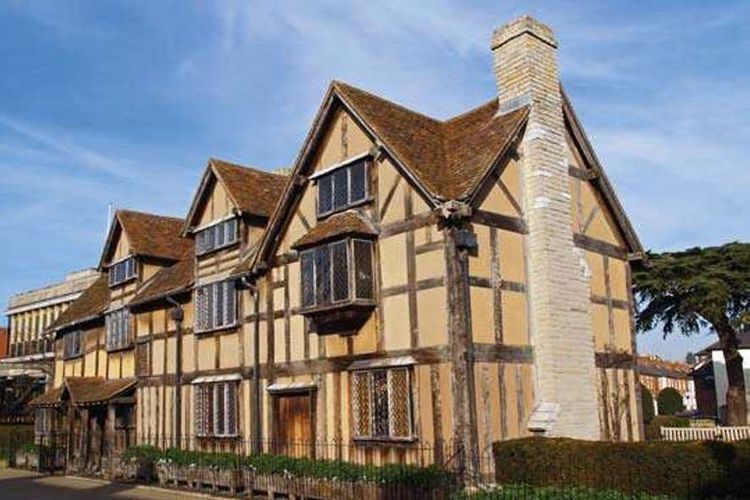 Rumah keluarga Shakespeare di Stratford-upon-Avon, Warwickshire, Inggris.