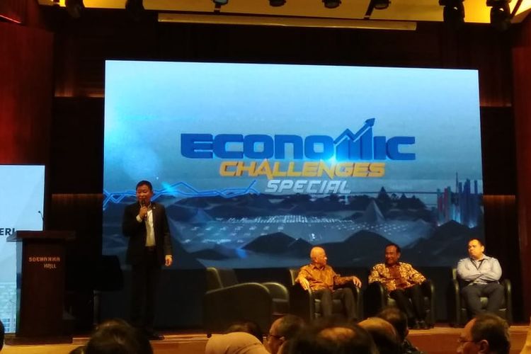 Menteri Energi dan Sumber Daya Mineral Ignasius Jonan dalam Acara Energi Untuk Kedaulatan Rakyat di Jakarta, Selasa (2/4/2019)