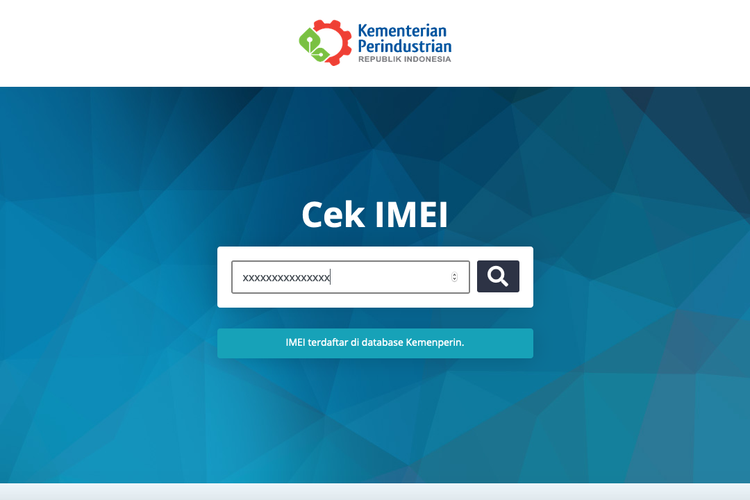 Situs cek IMEI Kemenperin. 