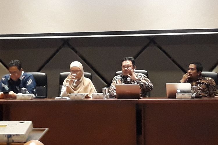 Seminar Nasional Evaluasi Pemilu Serentak 2019 di Gedung FHUI, Depok, Selasa (30/4/2019).