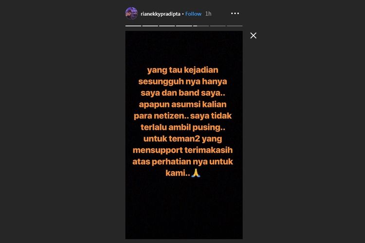 Postingan Instagram Story Rian DMASIV.