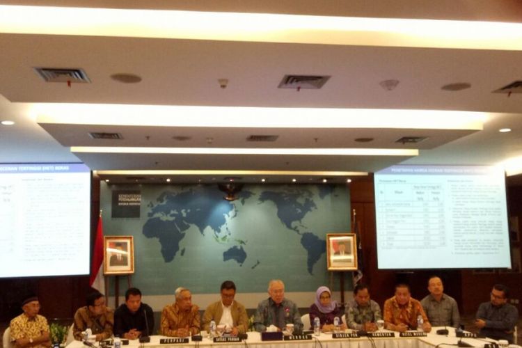 Konferensi Penetapan HET Beras di Kantor Kemendag Jakarta, Kamis (24/8/2017)