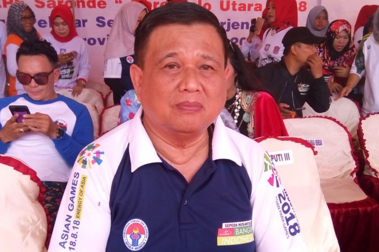 Wakil Gubernur Gorontalo Idris Rahim. Provinsi Gorontalo membina olahraga sepak takraw sebagai olahraga khas di provinsi tersebut. Foto diambil pada Minggu (12/8/2018)