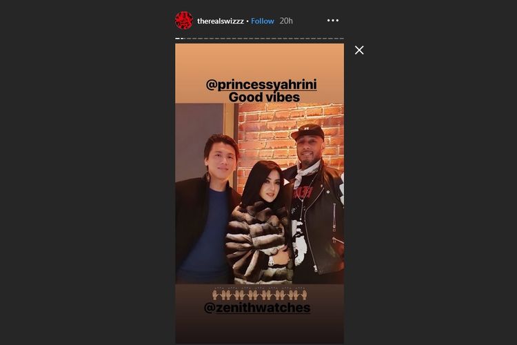 Syahrini dan Swizz Beatz, suami Alicia Keys, dalam video Insta Story milik Swizz Beatz.