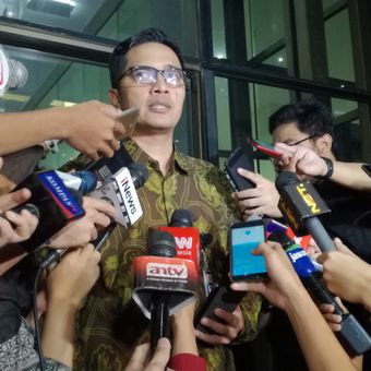 Juru Bicara KPK Febri Diansyah di gedung Merah Putih KPK, Jakarta, Kamis (18/10/2018)