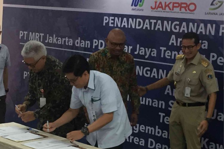 Empat BUMD tersebut adalah PT MRT Jakarta, PT Jakarta Propertindo, PD Pasar Jaya, dan PD Pembangunan Sarana Jaya. Penandatanganan dilakukakan di Gedung Wisma Nusantara, Jakarta Pusat, Selasa (31/7/2018).