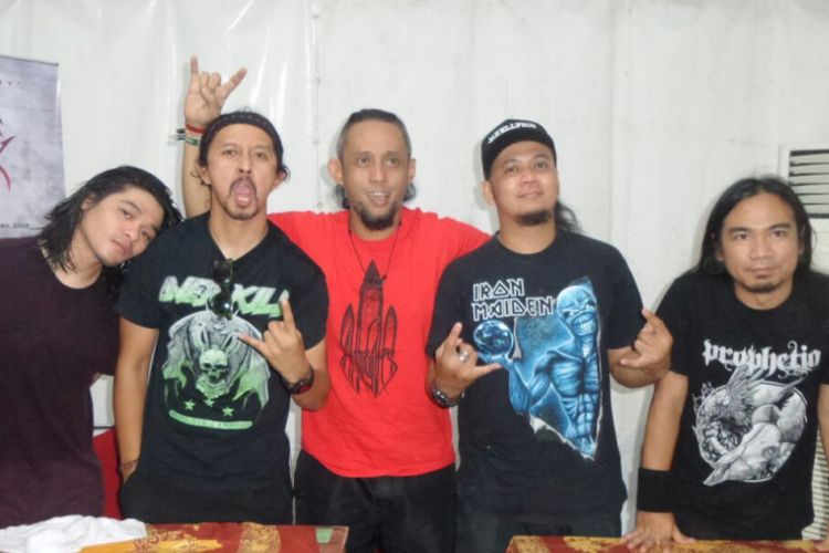 Band metal dari Bandung Burgerkill dalam jumpa pers JogjaRockarta, Stadion Kridosono, Kota Baru, Yogyakarta, Sabtu (29/9/2017).