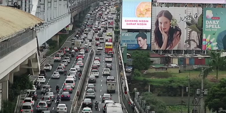 Kemacetan lalu lintas di Manila, Filipina.