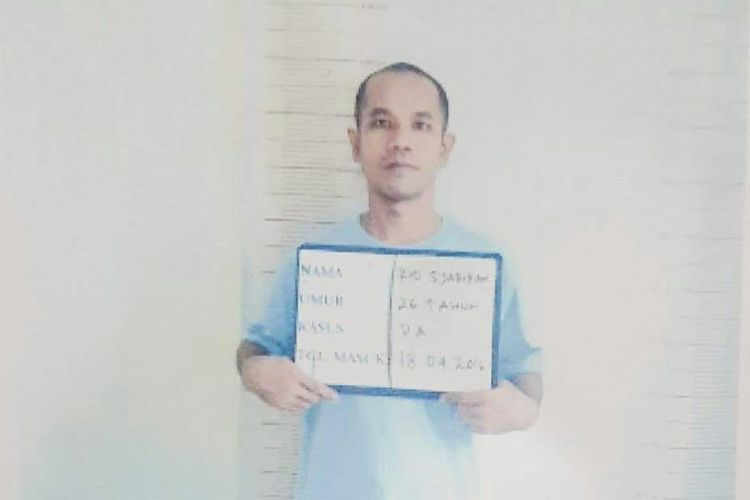 Salah seorang napi kasus pencabulan yang kabur dari Lapas Tanjung Pinang, Rabu sore.