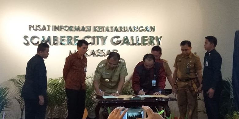 Pemerintah Kota Makassar akan menerapkan e-Katalog usai melakukan MoU dengan LKPP di Ruang Sombere City Galery, Balai Kota Makassar, Senin (8/4/2019).